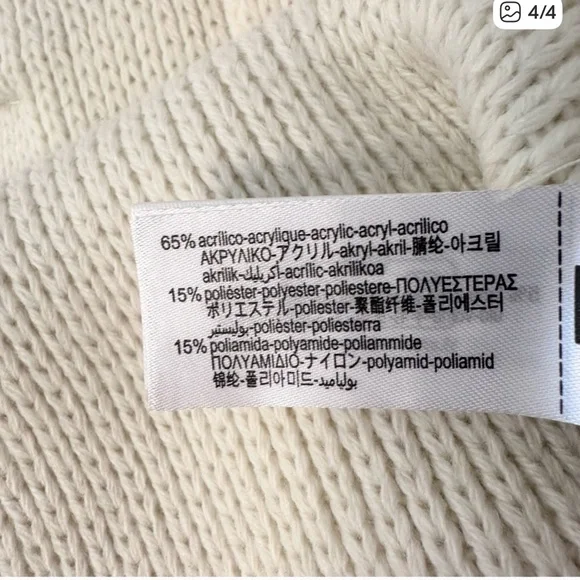 NWOT Zara Cream Knit Double-Breasted Cardigan Jacket - Picture 4 of 4